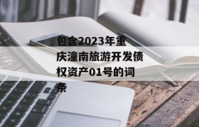 包含2023年重庆潼南旅游开发债权资产01号的词条