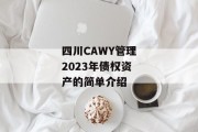 四川CAWY管理2023年债权资产的简单介绍