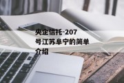 央企信托-207号江苏阜宁的简单介绍