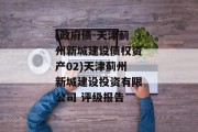 (政府债-天津蓟州新城建设债权资产02)天津蓟州新城建设投资有限公司 评级报告