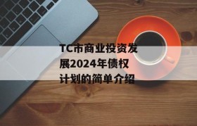 TC市商业投资发展2024年债权计划的简单介绍