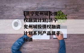 (济宁兖州城投债权融资计划)济宁兖州城投债权融资计划系列产品属于标债