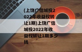 (上饶广信城投2022年收益权转让1期)上饶广信城投2022年收益权转让1期多少钱