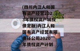 (四川内江人和国有资产经营2023年债权资产城投债定融)内江人和国有资产经营有限责任公司2020年债权资产计划