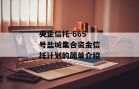 央企信托-665号盐城集合资金信托计划的简单介绍