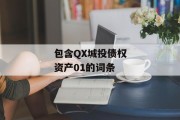 包含QX城投债权资产01的词条