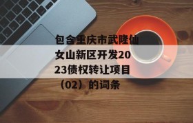 包含重庆市武隆仙女山新区开发2023债权转让项目（02）的词条