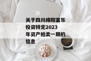 关于四川绵阳富乐投资特定2023年资产拍卖一期的信息