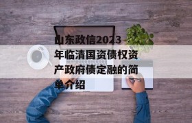 山东政信2023年临清国资债权资产政府债定融的简单介绍