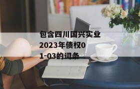 包含四川国兴实业2023年债权01-03的词条