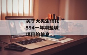 关于大央企信托-594一年期盐城项目的信息