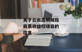 关于云南昆明城投商票收益权项目的信息