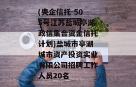 (央企信托-505号江苏盐城亭湖政信集合资金信托计划)盐城市亭湖城市资产投资实业有限公司招聘工作人员20名