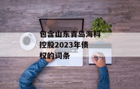 包含山东青岛海科控股2023年债权的词条