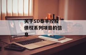 关于SD泰丰控股债权系列项目的信息
