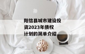 阳信县城市建设投资2023年债权计划的简单介绍