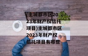 (主城都市区2023年财产权信托项目)主城都市区2023年财产权信托项目有哪些