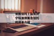 云南信托–山东济宁标准债集合信托的简单介绍