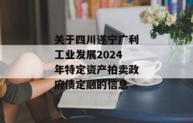 关于四川遂宁广利工业发展2024年特定资产拍卖政府债定融的信息