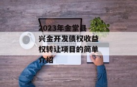 2023年金堂县兴金开发债权收益权转让项目的简单介绍