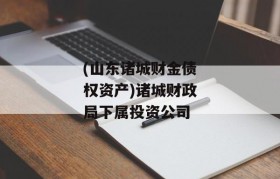 (山东诸城财金债权资产)诸城财政局下属投资公司