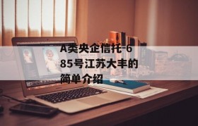 A类央企信托-685号江苏大丰的简单介绍