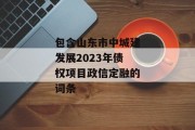 包含山东市中城建发展2023年债权项目政信定融的词条