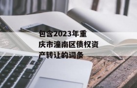 包含2023年重庆市潼南区债权资产转让的词条