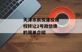 天津市辰悦建投债权转让2号政信债的简单介绍