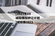 (2023年XX城投债权转让计划)城投债2021