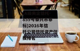 (A级央企信托-859号泰兴市非标)2016年信托公司信托资产估摸排名