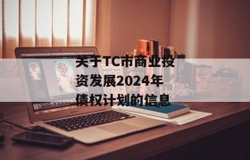 关于TC市商业投资发展2024年债权计划的信息