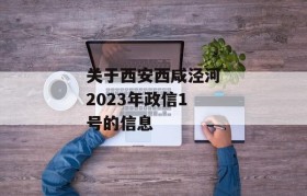 关于西安西咸泾河2023年政信1号的信息