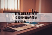 包含洛阳古都丽景控股债权政府债定融的词条