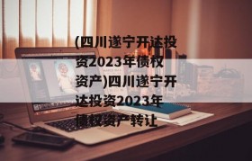 (四川遂宁开达投资2023年债权资产)四川遂宁开达投资2023年债权资产转让