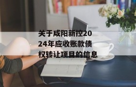 关于咸阳新控2024年应收账款债权转让项目的信息