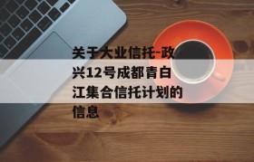 关于大业信托-政兴12号成都青白江集合信托计划的信息