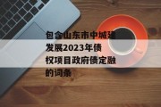 包含山东市中城建发展2023年债权项目政府债定融的词条