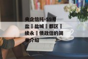 央企信托-59号盐‮盐城‬都区‮续永‬债政信的简单介绍