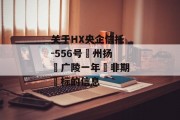 关于HX央企信托-556号‮州扬‬广陵一年‮非期‬标的信息