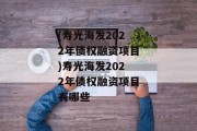 (寿光海发2022年债权融资项目)寿光海发2022年债权融资项目有哪些