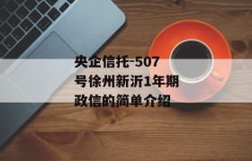 央企信托-507号徐州新沂1年期政信的简单介绍