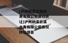 (泸州纳溪云溪水务有限公司债权转让)泸州纳溪云溪水务有限公司债权转让项目