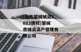 (山东邹城城资2023债权)邹城市城资资产管理有限公司