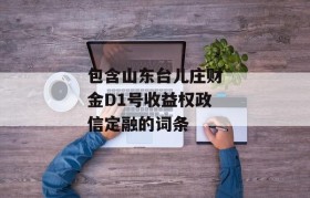 包含山东台儿庄财金D1号收益权政信定融的词条