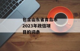 包含山东省青岛市2023年政信项目的词条