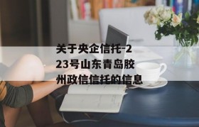 关于央企信托-223号山东青岛胶州政信信托的信息