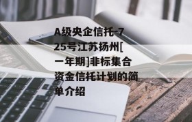 A级央企信托-725号江苏扬州[一年期]非标集合资金信托计划的简单介绍