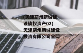 (天津蓟州新城建设债权资产02)天津蓟州新城建设投资有限公司官网