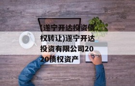 (遂宁开达投资债权转让)遂宁开达投资有限公司2020债权资产